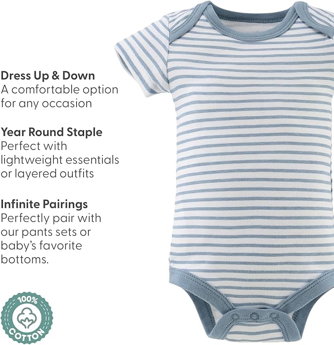 The Peanutshell Baby Boy Bodysuits - Newborn to 24 Months Baby Boy Clothes, 100% Cotton Infant Outfits - Star Stripe