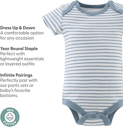 The Peanutshell Baby Boy Bodysuits - Newborn to 24 Months Baby Boy Clothes, 100% Cotton Infant Outfits - Star Stripe