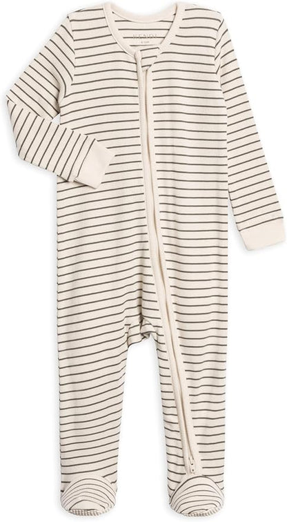 Colored Organics Baby Zip-Up Footed Sleeper with 2-Way Zipper - Newborn Organic Cotton Pajamas