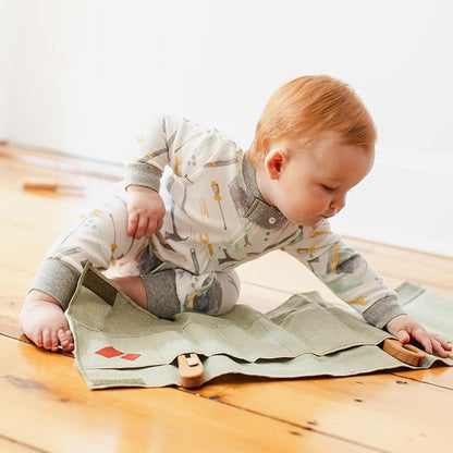 Burt's Bees Baby Boys Sleep and Play PJs, 100% Organic Cotton One-Piece Zip Front Romper Jumpsuit Pajamas