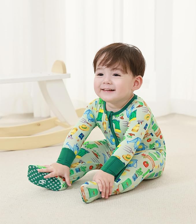 Baby Boys Girls Romper-Viscose Made from Bamboo, Long Sleeve Jumpsuits Soft Footless Rompers, Unisex