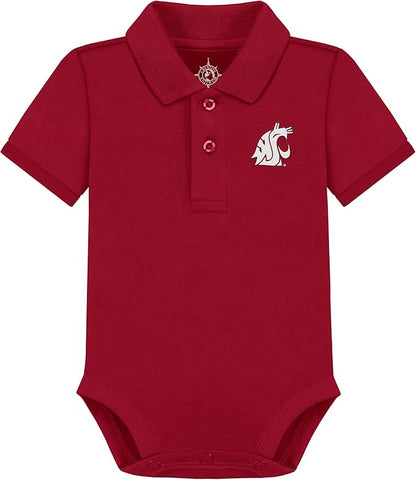 Creative Knitwear College Baby Polo Bodysuit Solid - Team Logo, Multiple Colors, for Boys & Girls (0-12 Months)