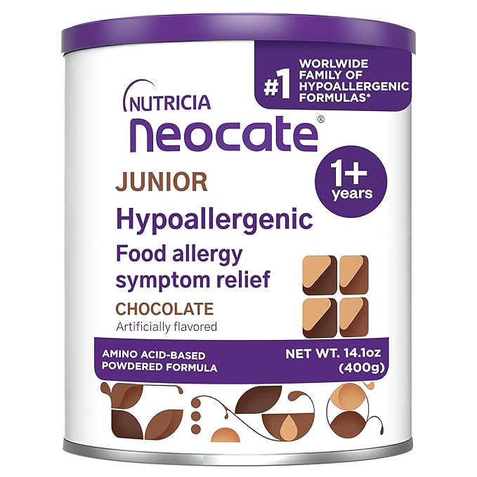 Nutricia Neocate Junior - Hypoallergenic, Dairy-free, Amino Acid-Based Formula for 1+ Years - For Toddlers, Kids & Teens - Powdered Formula - Chocolate - 14.1 oz can (Case of 1)