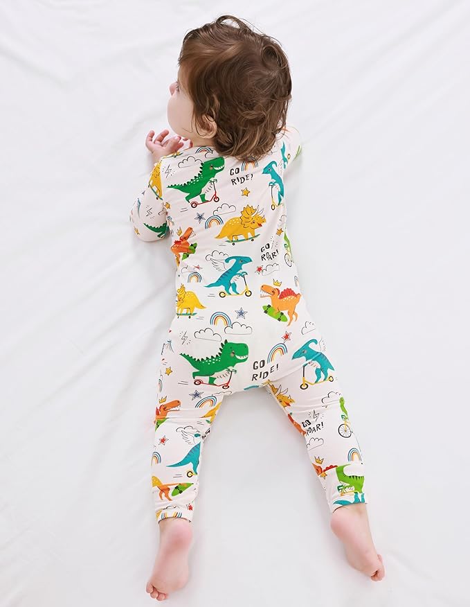 Baby Zippered Rompers Newborn Pajamas Sleepers Long Sleeve Jumpsuits Infant Zipper Romper-Viscose from Bamboo