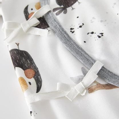 100% Organic Cotton Soft 0-6 Months Unisex Footless Newborn Baby Sleepers Pajamas Romper Boys Girls Long Sleeve