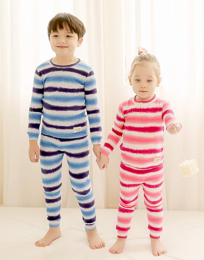 VAENAIT BABY 12M-12Y Toddler Kids Boys Girls 100% Cotton Marbling Tiedye Sung Fit Sleepwear Pajamas 2pcs Pjs Set
