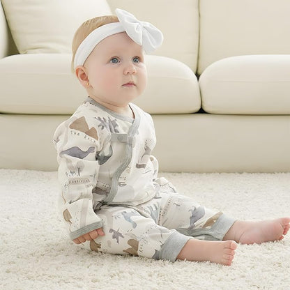 100% Organic Cotton Soft 0-6 Months Unisex Footless Newborn Baby Sleepers Pajamas Romper Boys Girls Long Sleeve