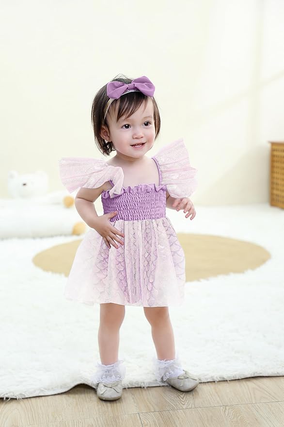 Baby Girl Clothes Infant Tulle Romper Ruffe Sleeveless Bodysuit Baby Girl Outfits Infant Girl Dress 0-18M