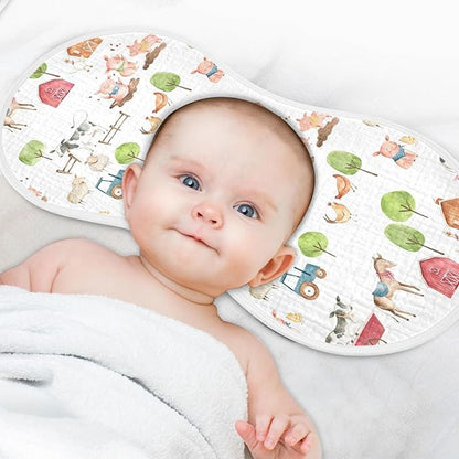 vvfelixl Baby Burp Cloths Watercolor Farm Animals Baby Newborn Cotton Burping Cloths Set Baby Washcloths 4 Pack White