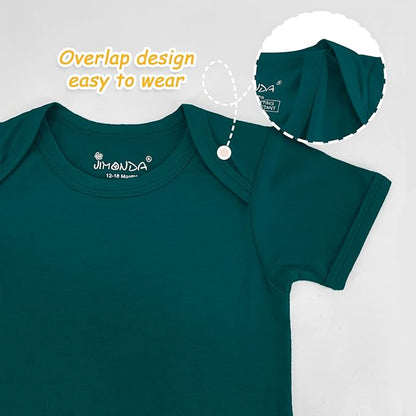 Jimonda Baby Bodysuits Rayon from Bamboo Short Sleeve Baby Boys Girls Rompers Soft Outfits Newborn Clothes