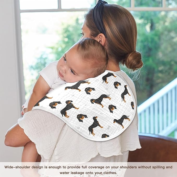 vvfelixl Baby Burp Cloths Black and Tan Coonhound Baby Newborn Cotton Burping Cloths Set Baby Washcloths 4 Pack