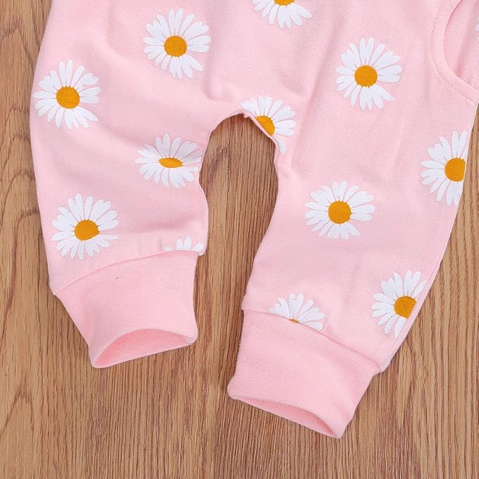 3Pcs Baby Girl Outfits Daisy Sweatshirt + Pants + Headband Infant Fall Winter Clothes