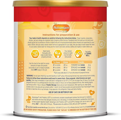 Enfamil Nutramigen Hypoallergenic Baby Formula with Iron, Lactose Free, Colic Relief from Cow's Milk Allergy Starts in 24 Hours, Brain Building DHA, Probiotic LGG for Immune Support, 27.8 Oz Can (Pack of 2)