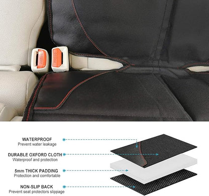 Car Seat Protector for Child, Baby, Pets -1 Pack car seat Cover with Thick Padding- Waterproof Universal Size with Mesh Pockets (Black)