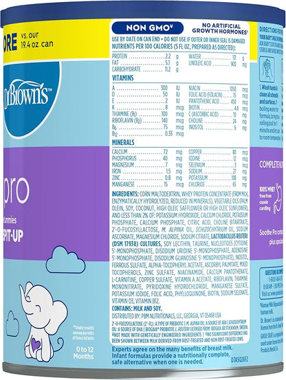 Good Start | Dr. Brown's Soothe Pro, Baby Formula Powder, for Sensitive Tummies, Gas, Fussiness and Spit-Up, Infant Formula with Probiotics, DHA, Non-GMO, 30.6 Ounce