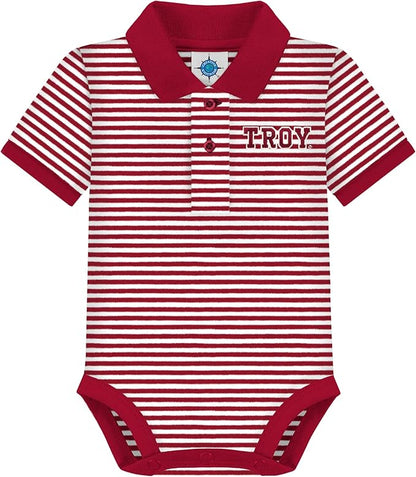 Creative Knitwear College Baby Striped Polo Bodysuit - Team Logo, Multiple Colors, for Boys & Girls (0-12 Months)