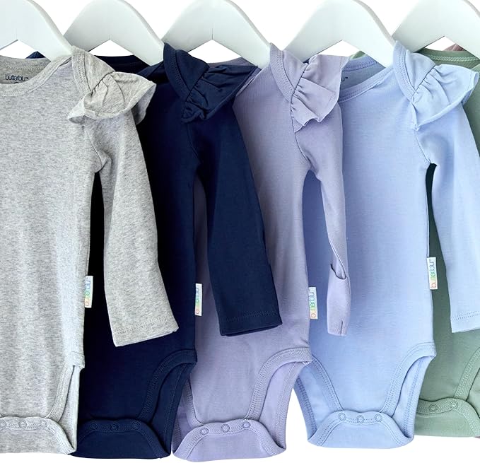 Blake 5-Pack Long Sleeve Bodysuits 100% Organic Cotton Baby Boys & Girls