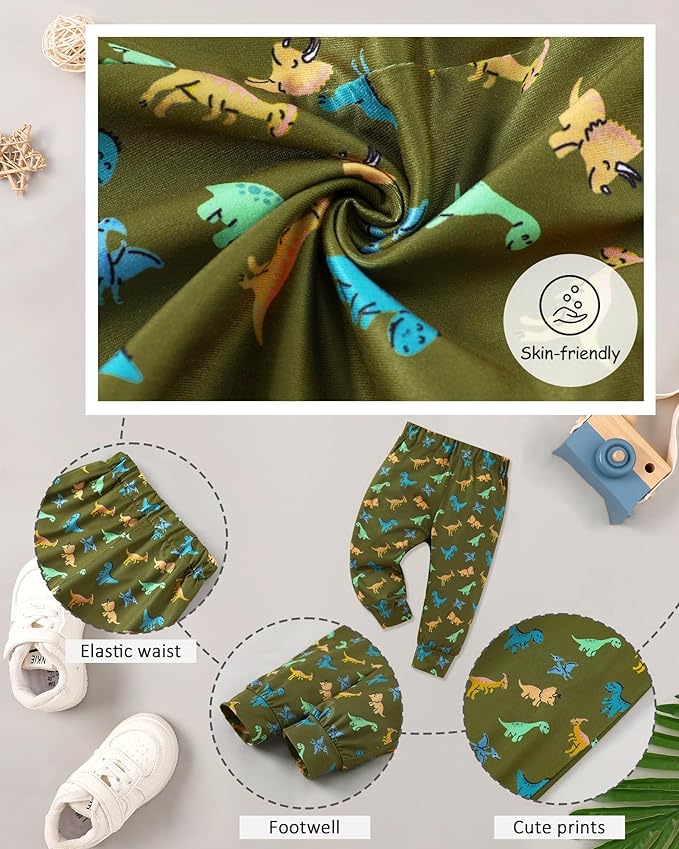 Baby Clothes Boy Newborn Outfits Animal Print Long Sleeve Romper and Pants 2PCS Fall Winter Infant Clothing Set