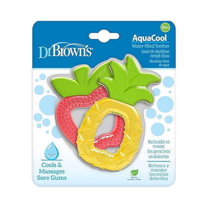 Dr. Brown's AquaCool Water-Filled Teether, Cooling Baby Teether Toy for Sore Gums, Apple Pineapple, BPA Free, 3m+, 2-Pack