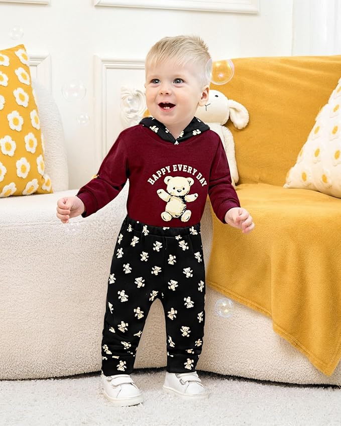 Baby Clothes Boy Newborn Outfits Animal Print Long Sleeve Romper and Pants 2PCS Fall Winter Infant Clothing Set