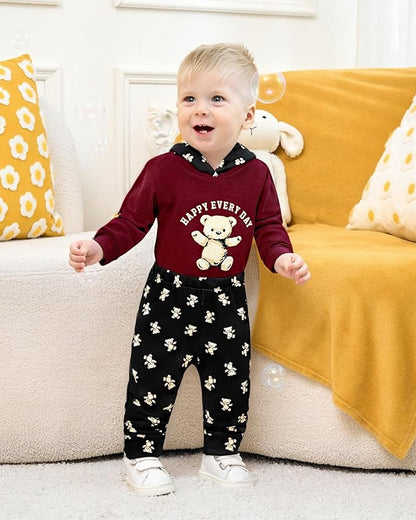 Baby Clothes Boy Newborn Outfits Animal Print Long Sleeve Romper and Pants 2PCS Fall Winter Infant Clothing Set