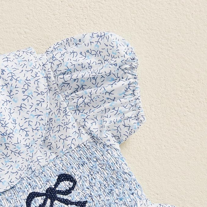 Summer Baby Girls Clothes Floral Short Sleeve Romper Dress Tutu Bodysuit Doll Collar Jumpsuit One Piece Outfit