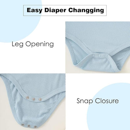 ROMPERINBOX Bamboo Onsies Baby Boy Short Sleeve 3 Pack Baby Bodysuit for Newborn Infant 0-24 Months, Viscose from Bamboo