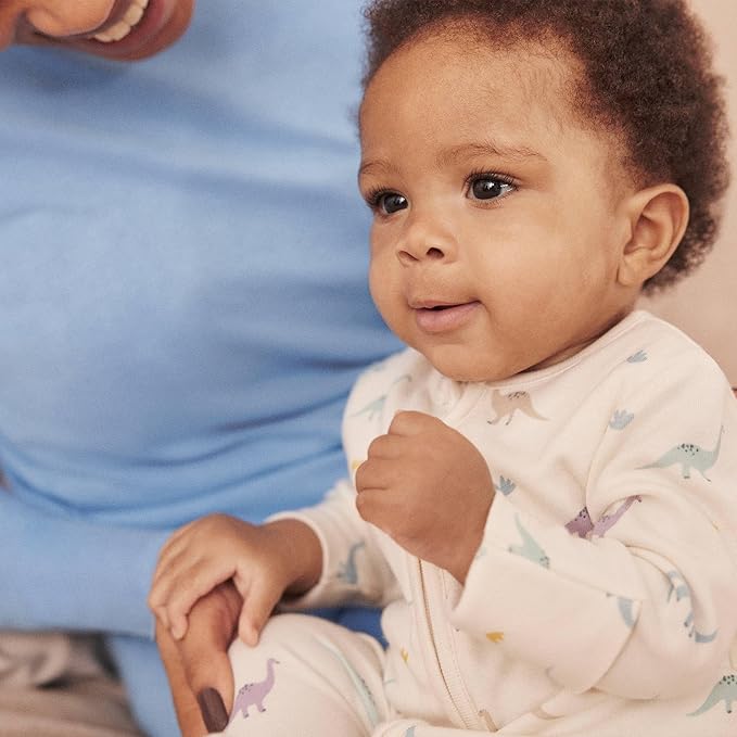 MORI Baby Unisex Clever Pajamas with Two Way Zip - Comfort Breathable Jumpsuit Footed Nightwear for Toddler Boys and Girls