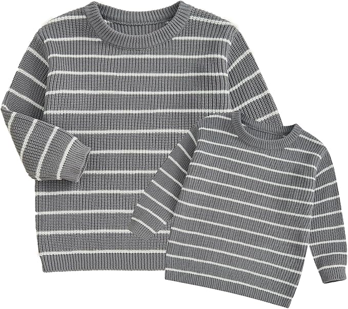 Mommy and Me Sweater Matching Family Outfit Long Sleeve Knit Sweater Pullover Mom and Baby Clothes