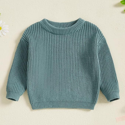 Newborn Baby Boy Girl Knit Sweater Long Sleeve Solid Winter Warm Sweatshirt Top Outfit Infant Toddler Fall Clothes