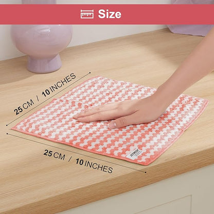 JOYMOOP Microfiber Cleaning Cloths – 18 Pack, 10" x 10", Pink – Reusable, Lint-Free, Super Absorbent Towels for Kitchen, Car, and Household Cleaning