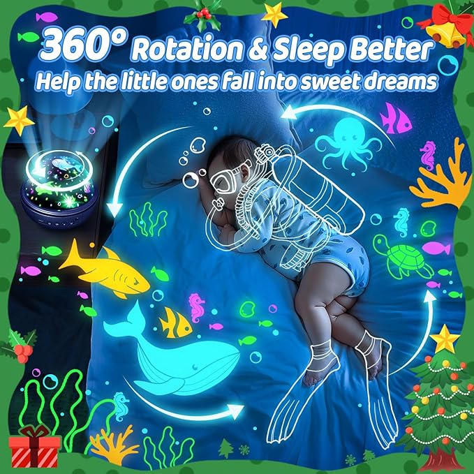 COOLNIGHT Night Light for Kids,93 Lighting+3 Films Kids Night Light Projector,Remote+Dimmable Star Projector,360° Ceiling Stars Glow in The Dark Stars,Christmas Gifts for 4 Year Old Boy Birthday Gift