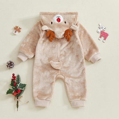 Newborn Baby Boy Girl Clothes Valentines Heart Long Sleeve Romper One Piece Jumpsuit Hoodie Coat Warm Winter Outfits