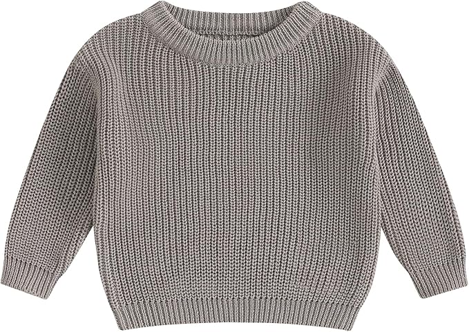Newborn Baby Boy Girl Knit Sweater Long Sleeve Solid Winter Warm Sweatshirt Top Outfit Infant Toddler Fall Clothes