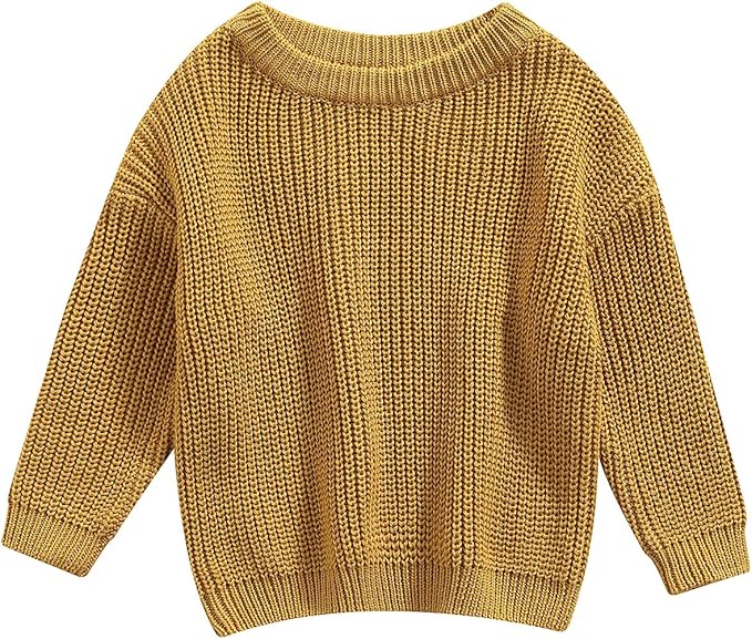 Newborn Baby Boy Girl Knit Sweater Long Sleeve Solid Winter Warm Sweatshirt Top Outfit Infant Toddler Fall Clothes