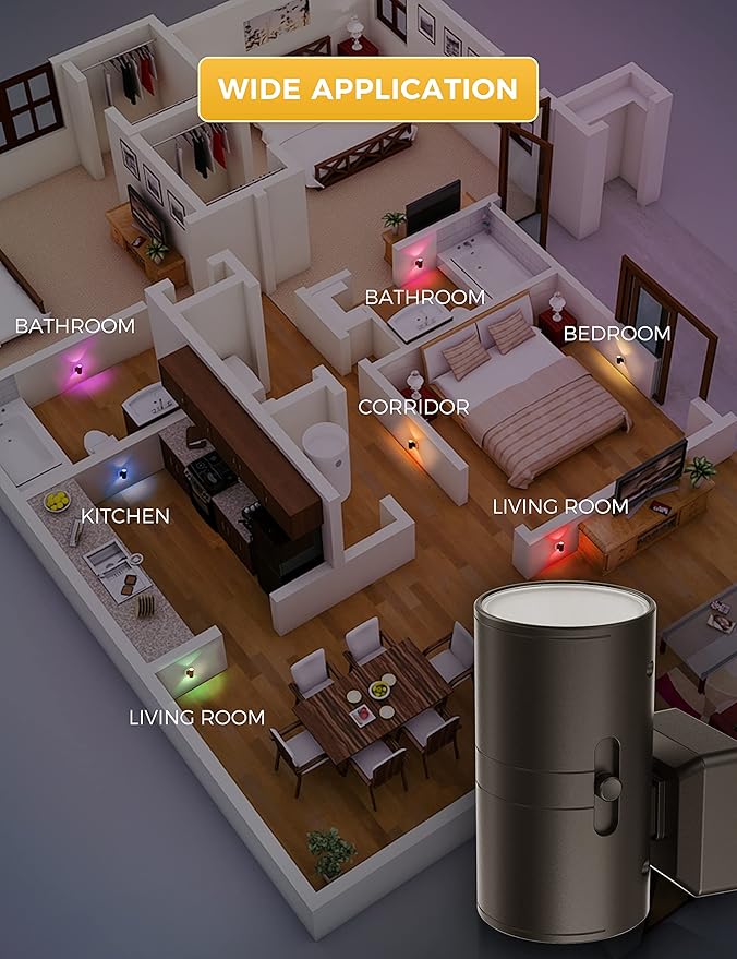 L LOHAS LED Night Light, Night Lights Plug into Wall, Color Changing Nightlight RGB with Light Sensor, Home Decor for Kids Gifts, Halloween, Christmas, Holiday, Hallway Bedroom Kids Room, 2 Pack