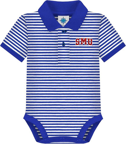 Creative Knitwear College Baby Striped Polo Bodysuit - Team Logo, Multiple Colors, for Boys & Girls (0-12 Months)