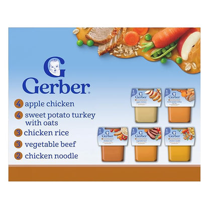 Gerber Stage 2 Baby Food, Nourishing Blends Tubs, Baby Puree, Variety Pack, 32PK