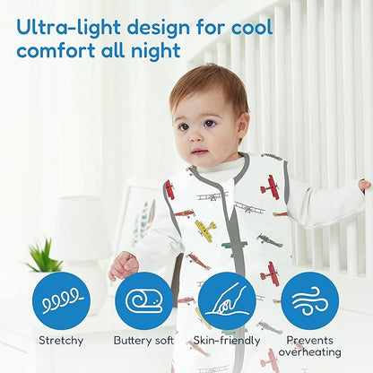 TotAha Sleep Sack infant 3-6 months 3 Pack, Breathable Sleep Bag for Baby Girl Boy, Wearable Blanket with 2-way Safe Zipper, 0.5 TOG