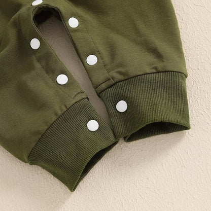 BemeyourBBs Newborn Baby Boy Clothes Color Block Long Sleeve Zipper Hooded Romper with Pocket Fall Winter One Piece Outfits