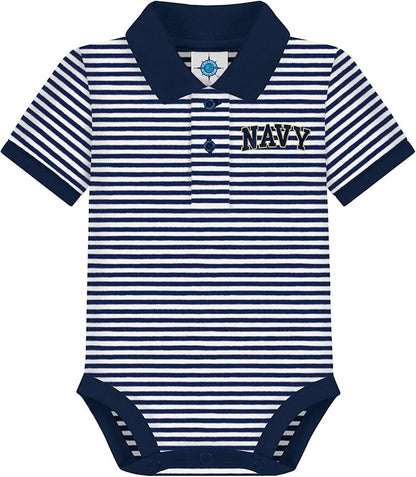 Creative Knitwear College Baby Striped Polo Bodysuit - Team Logo, Multiple Colors, for Boys & Girls (0-12 Months)