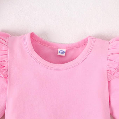 LYSMuch Baby Girls Ruffle Long Sleeve Bodysuit Infant Solid Color Top Jumpsuit Clothes