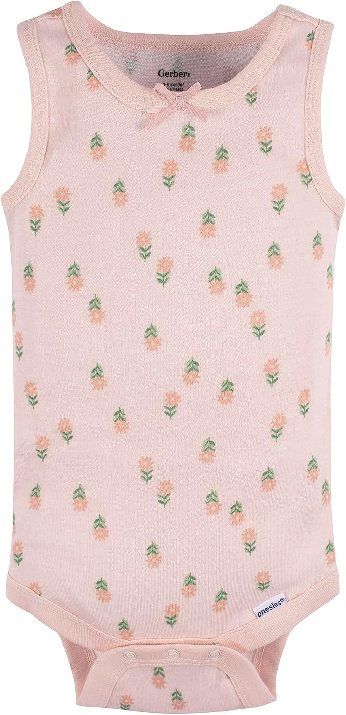 Gerber Baby Girls Multi-Pack Sleeveless Onesies Bodysuit