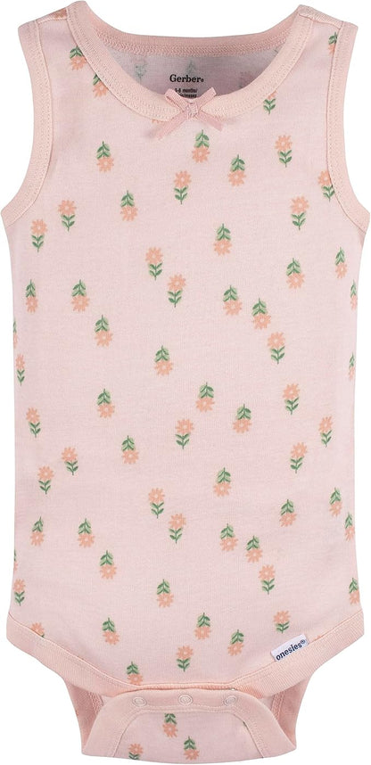 Gerber Baby Girls Multi-Pack Sleeveless Onesies Bodysuit