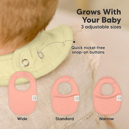 8-Pack Organic Baby Bibs for Boys, Girls - Soft Cotton Drooling and Teething Bibs for Baby Girl & Boy, Extra Absorbent, Easy to Clean & Put On for Toddler, Newborn, Infant 0-24 Months(Dew)