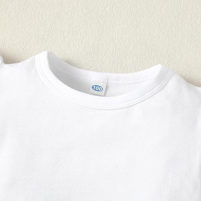 12M-14Y Toddler Baby Girls T Shirt Solid Color Blouse Ruffle Top Cotton Casual Tees Plain Shirt