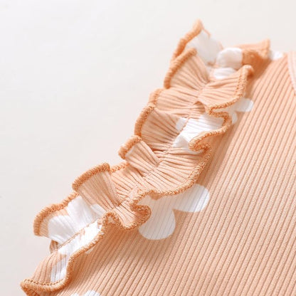 YOUNGER TREE Infant Toddler Baby Girls Romper Lace Flutter Sleeve Bodysuit Cotton Summer Outfits