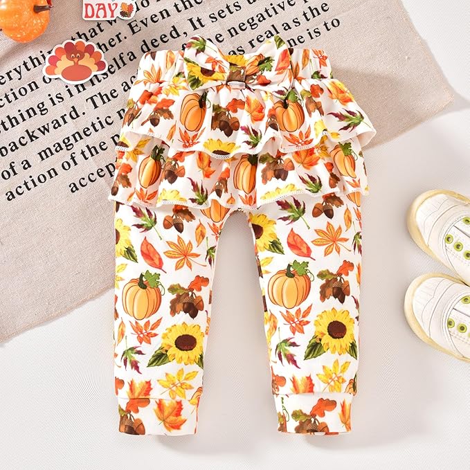 Aalizzwell Preemie Newborn Infant Baby Girls Clothes Ribbed Bodysuit Pants Set Fall Winter Outfits