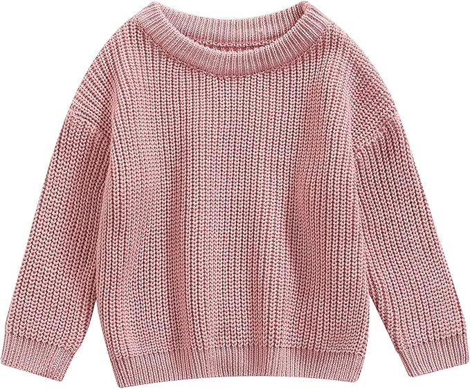 Newborn Baby Boy Girl Knit Sweater Long Sleeve Solid Winter Warm Sweatshirt Top Outfit Infant Toddler Fall Clothes