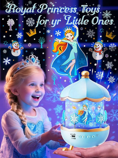 Frozen Toys, 15 Music+16 Films+315 Colors Night Light for Kids, 360°+Remote+Cordless Star Projector for Kids Night Light Projector, Princess Toys for Girls Room Decor, Christmas Gifts Frozen Gifts